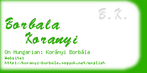 borbala koranyi business card