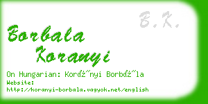 borbala koranyi business card